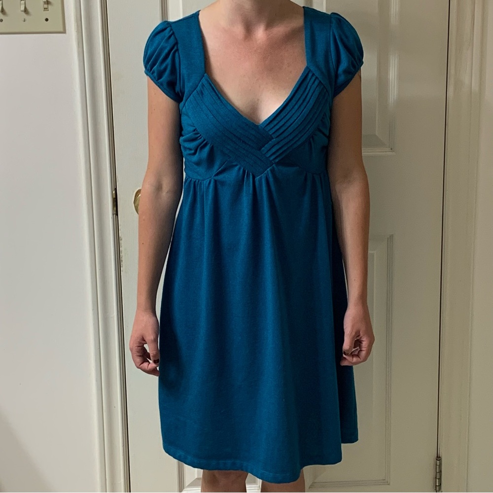 🌷3 for$25🌷Heart Soul, US M, Turquoise Pleated Bodice Knit Dress